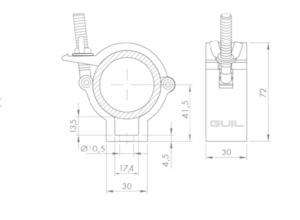 Hanging coupler for Ø 48-51 mm tubes. WLL: 100 kg, Ref. ABZ-20