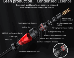 Захранващ конектор 3PIN IP67 мъжки YM-24-CO3PE-02-001 - CNLINKO