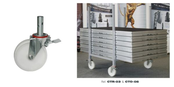 CTR-03 Set of 4 nylon swivel castors with brakes (Ø 200 mm) - Image 2