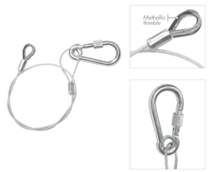 Stainless steel sling, Ø 2 mm, Length 500 mm, Load 20 kg