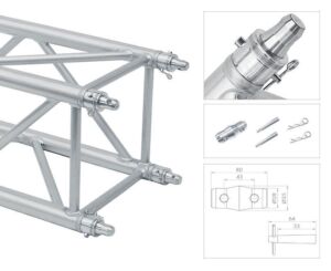Square aluminum truss 29x29 cm / 200 cm - TQN290 - GUIL