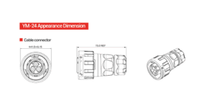 Power connector 3PIN IP67 male YM-24-CO3PE-02-001 - CNLINKO