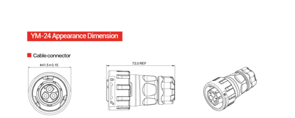 Захранващ конектор 3PIN IP67 мъжки YM-24-CO3PE-02-001 - CNLINKO