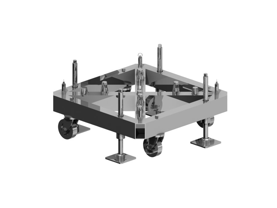 Steel base of support tower TAF