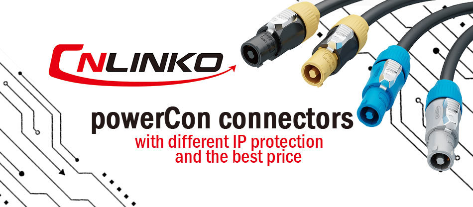 Powercon конектори 3pin със защита IP65 и IP44