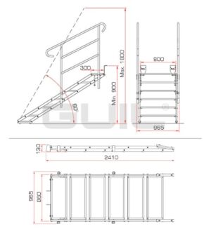 Алуминиево стълбище за сцени. ECP-6