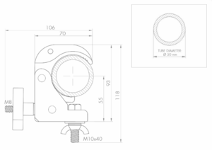 Мини скоба за бързо фиксиране за тръби Ø 48-51 мм ABZ-51/N - Guil