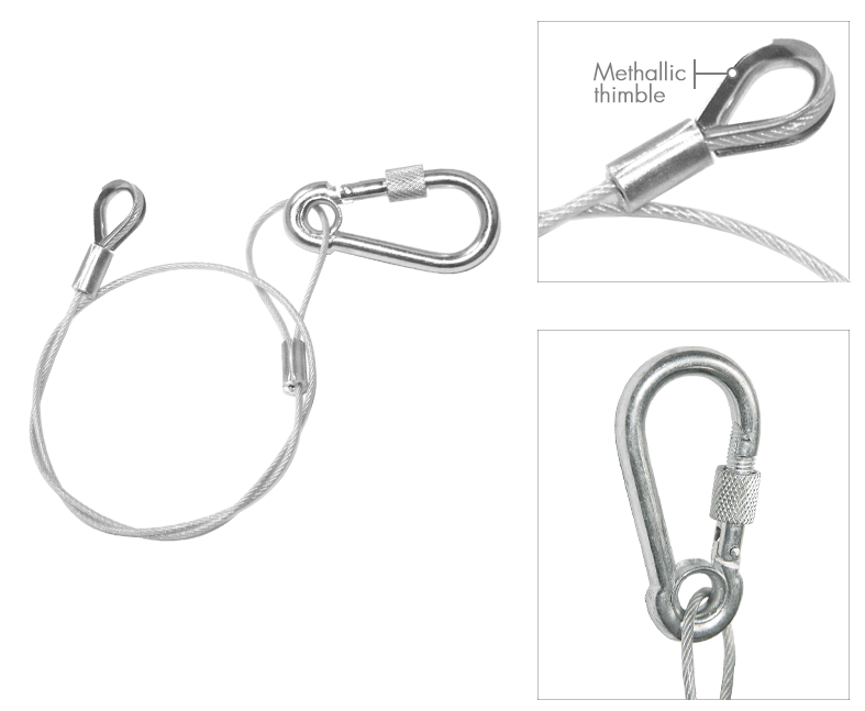Stainless steel, Ø 3 mm, Length 1000 mm, Load 60 kg
