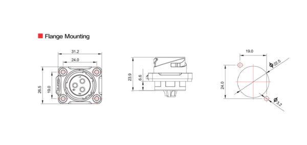 Захранващ конектор 3PIN женски YM-20-JO3SX-02-401 - Image 4