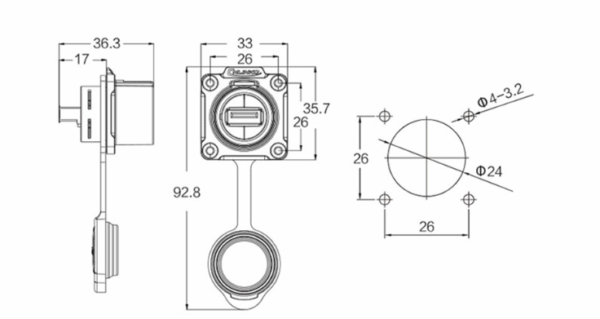 USB Конектор LP-24-J/USB3/213/SX-43-401 - CNLINKO - Image 3