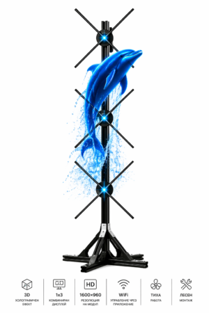 Вертикален 3D Холограмен Екран (3x1 система)