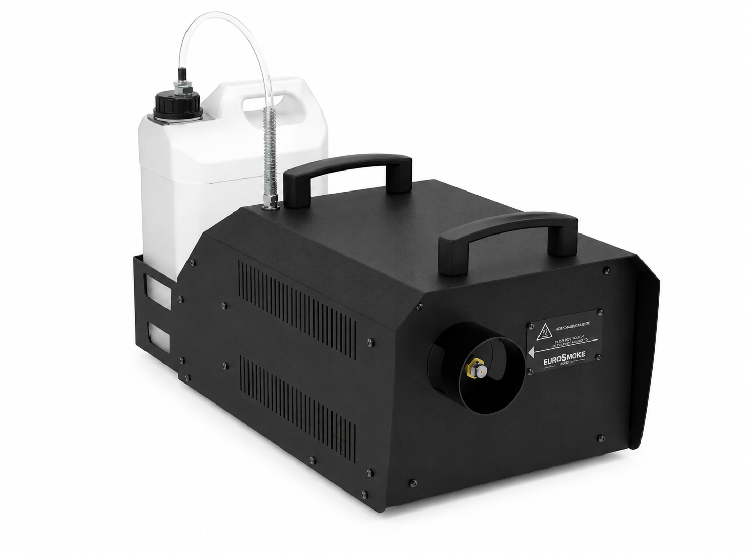 EUROSMOKE 2000 – 2070W мощност, DMX управление, LCD дисплей, PowerCON True1, 5L резервоар и дебит до 220 ml/min за сценични и театрални ефекти.“